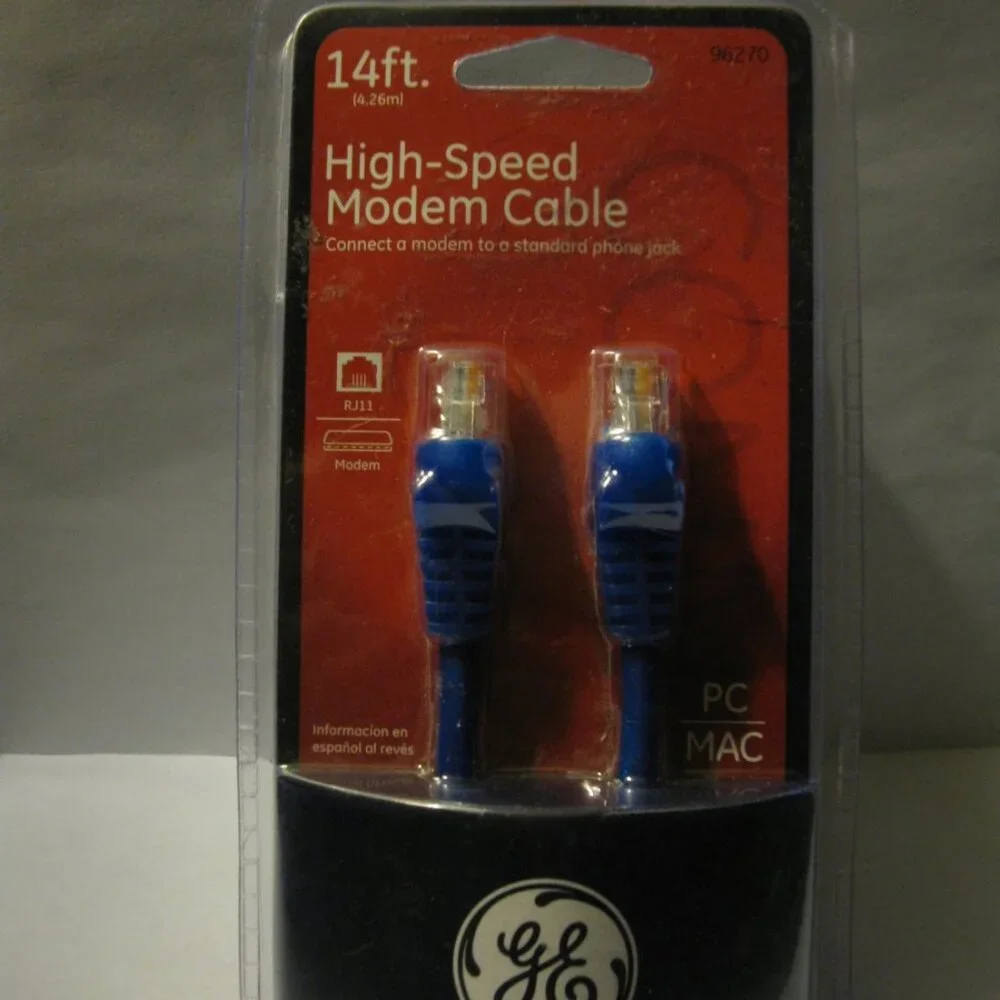 GE 14 foot High-Speed Modem Cable - RJ11 - PC/MAC - model #96270
